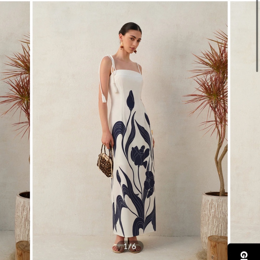 Floral Tie-Back Cami Dress Commense